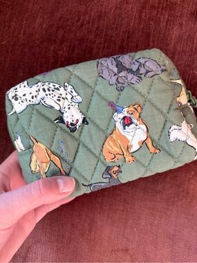 Vera Bradley Dog Print Quilted Cosmetic Makeup Pouch